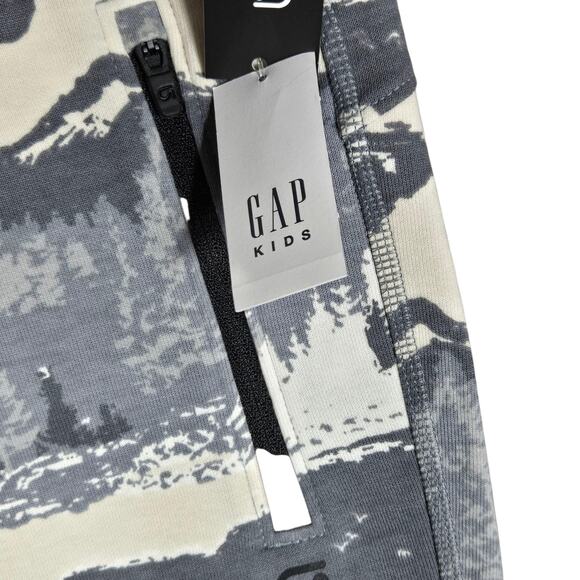 GapFit Pants Kids Medium Gray Nature Mist Fit Tech Joggers Zip Pockets Casual - Picture 5 of 12